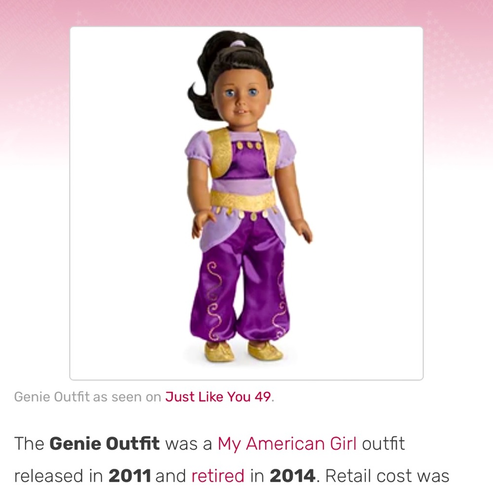 American Girl NIB Genie Costume